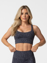 Sports Bra Leopard Dark Blue
