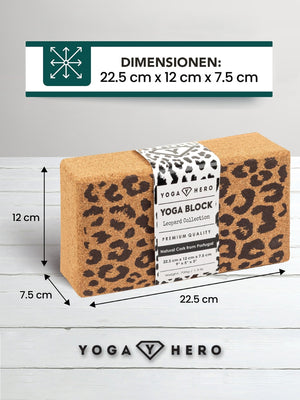 Cork yoga block leopard