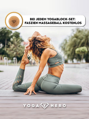 2 Yogablöcke Leopard mit Massage-Ball