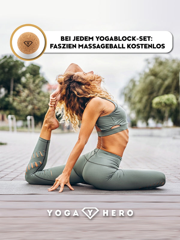 2 Yogablöcke Leopard mit Massage-Ball