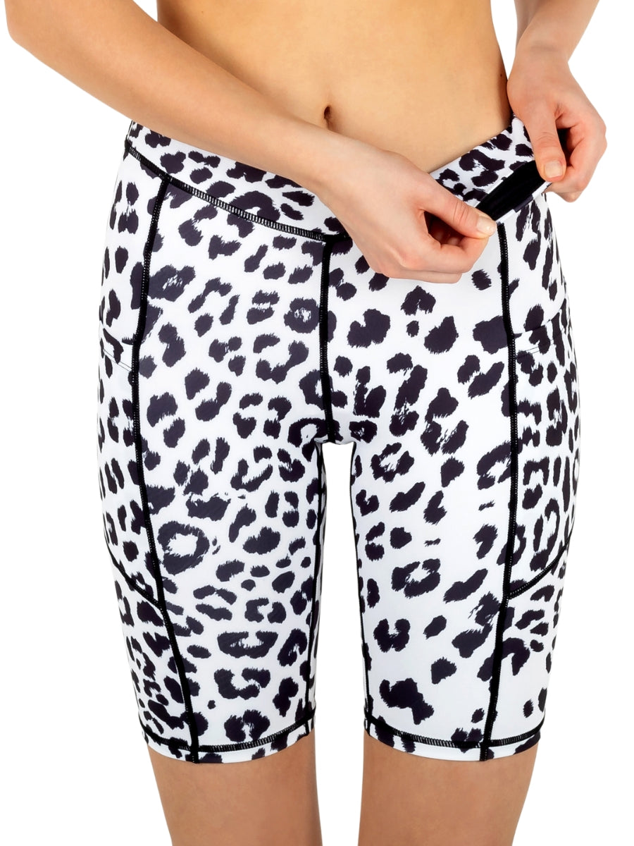White Leopard Shorts