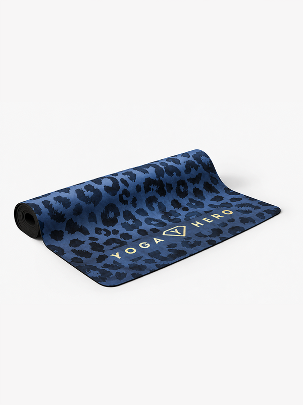 Yogamatte Blue Leopard Gold 4mm