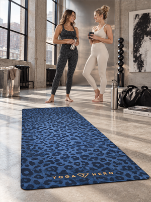 Yogamatte Blue Leopard Gold 4mm