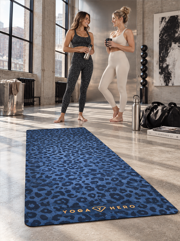 Yogamatte Blue Leopard Gold 4mm