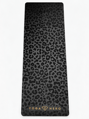 Yoga Mat Black Leopard Gold 4mm