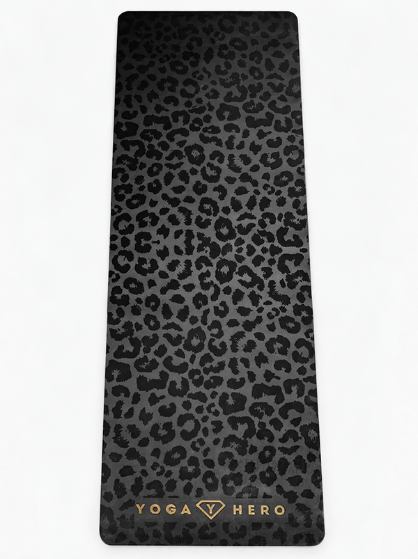 Yoga Mat Black Leopard Gold 4mm