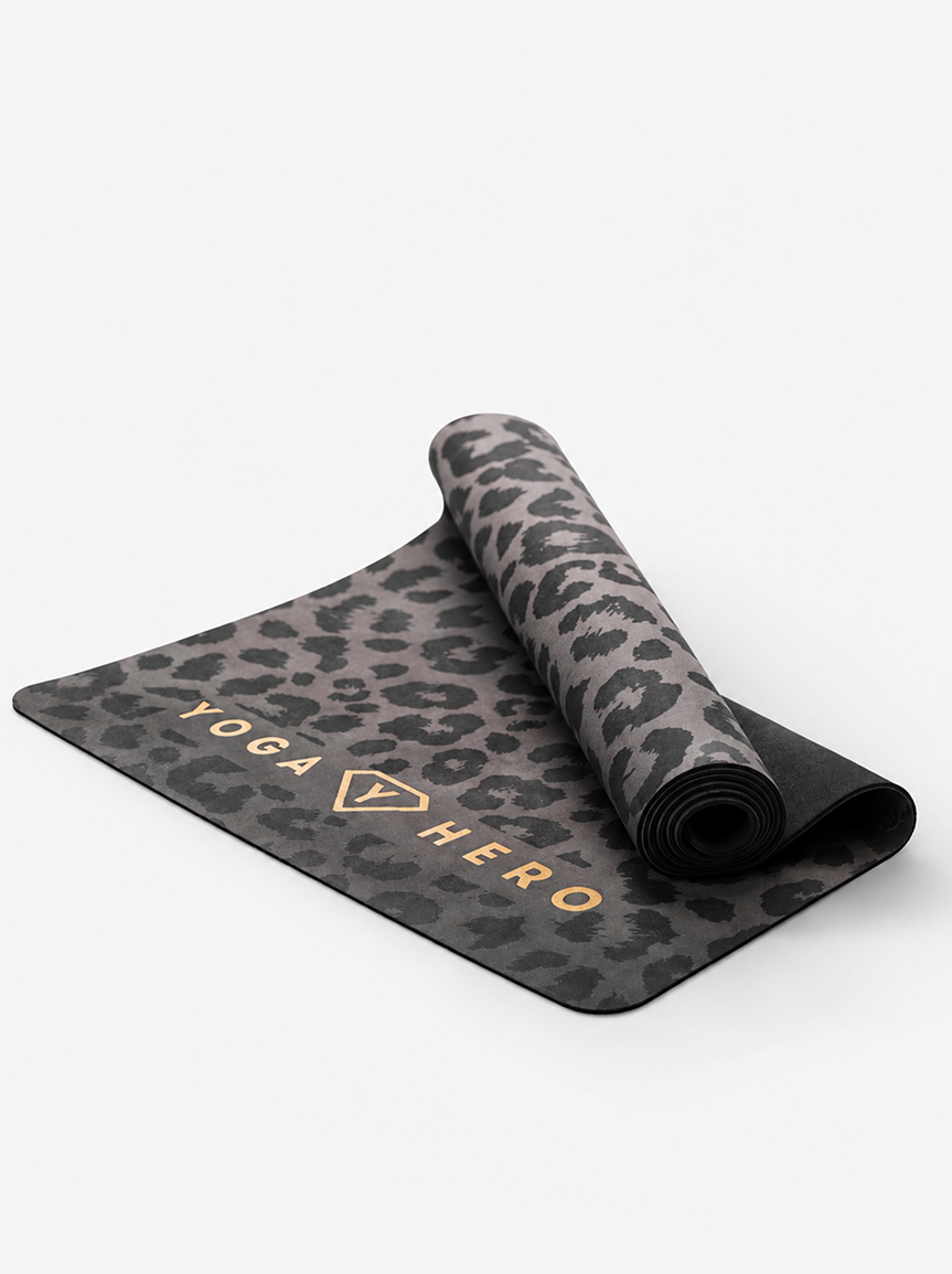 Yoga Mat Black Leopard Gold 4mm