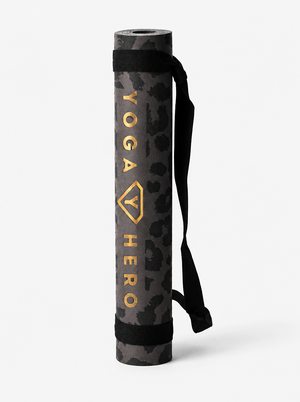 Yoga Mat Black Leopard Gold 4mm