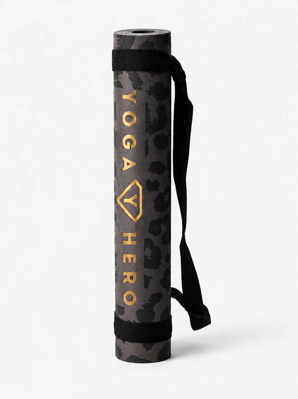 Yoga Mat Black Leopard Gold 4mm