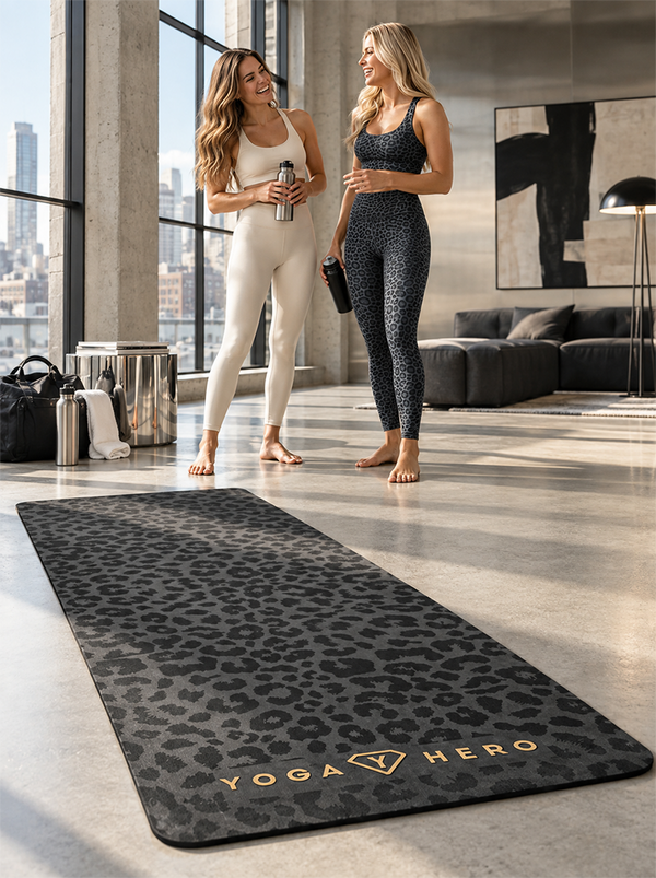 Yoga Mat Black Leopard Gold 4mm