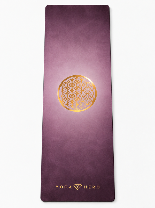 Yogamatte Aubergine Flower of Life 4mm