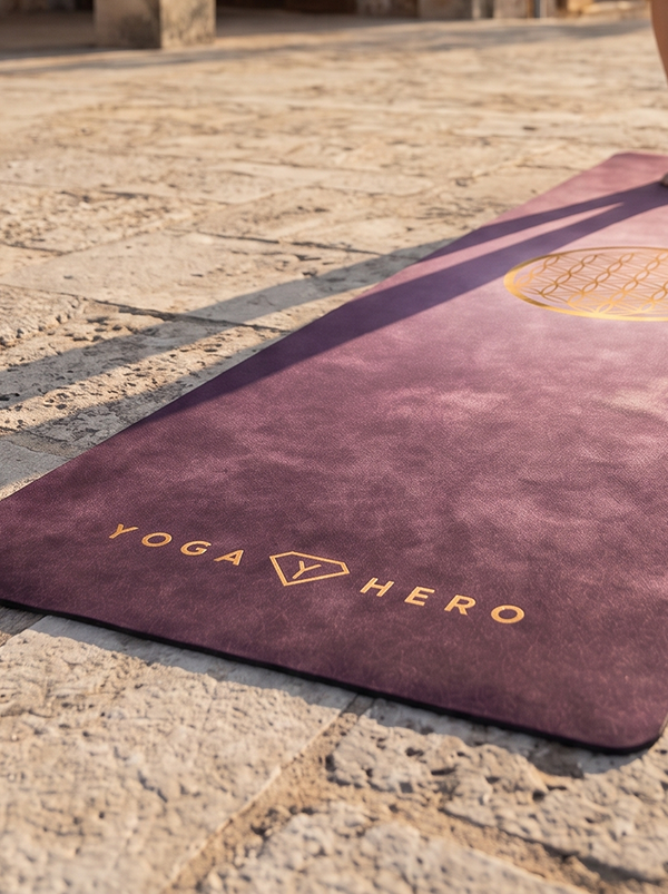Yogamatte Aubergine Flower of Life 4mm