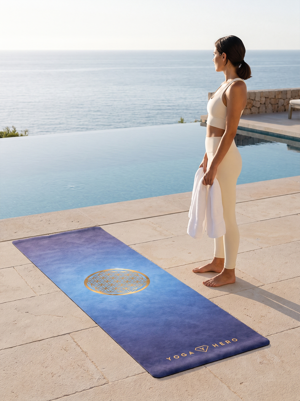 Yogamatte Blue Flower of Life 4mm