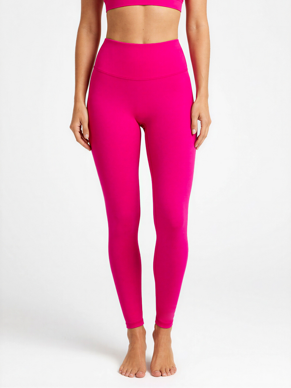 Leggings mit hohem Bund – Berry Pink
