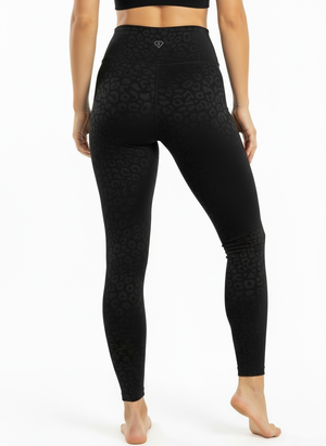 Leggings Leopard Schwarz