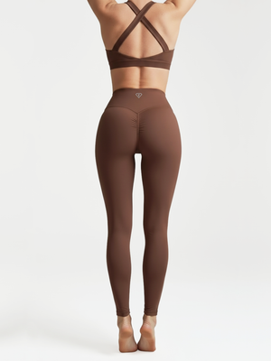 Leggings mit hohem Bund – Chocolate Braun