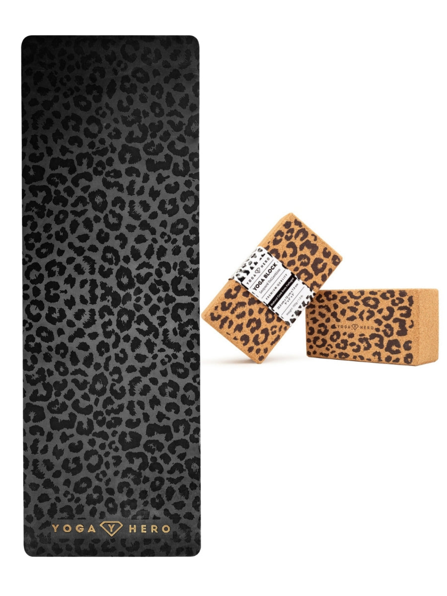<tc>Set Classique LEOPARD (Tapis de yoga + 2 Briques de yoga)</tc>