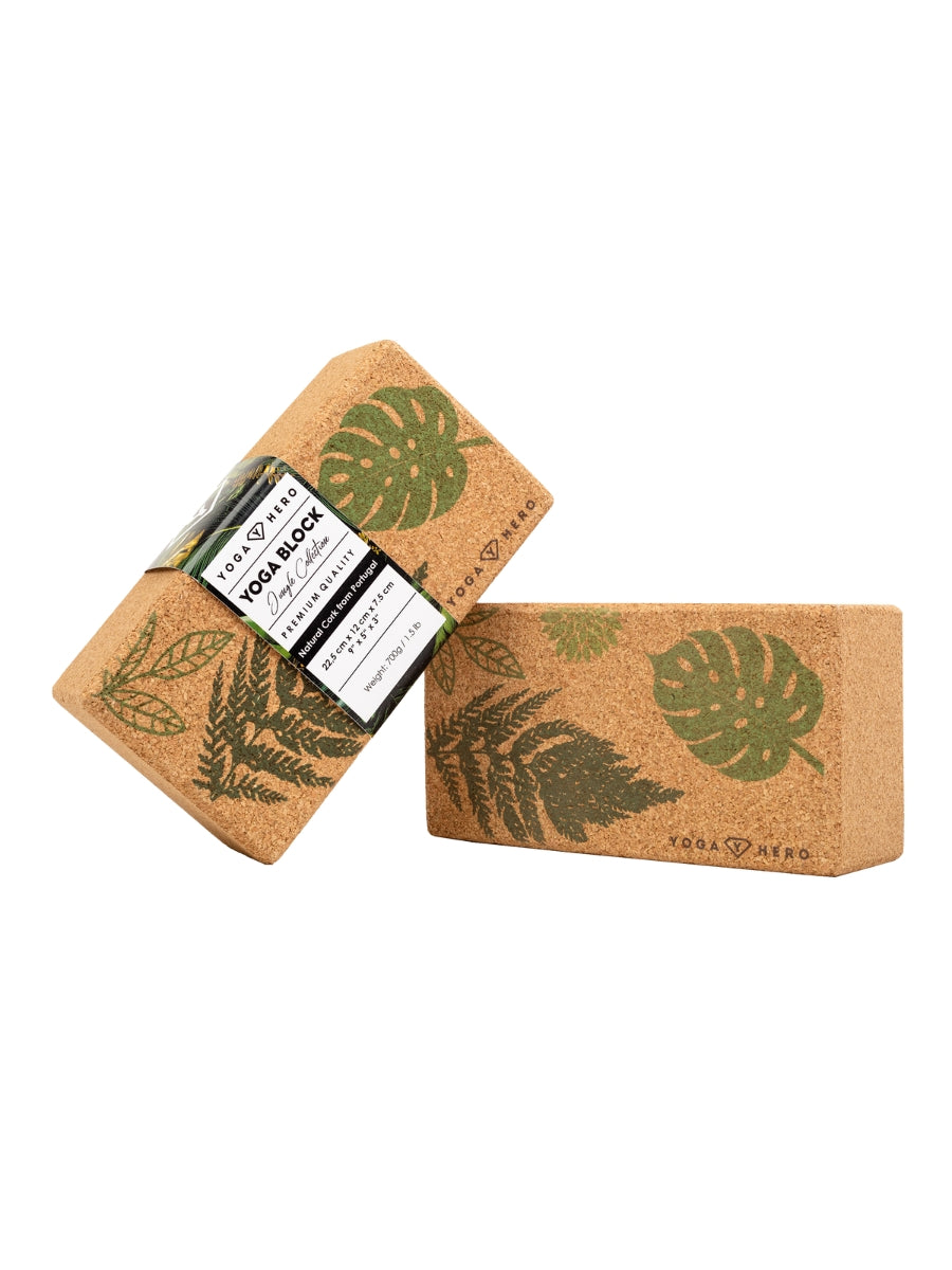 2 blocs de yoga Jungle avec balle de massage