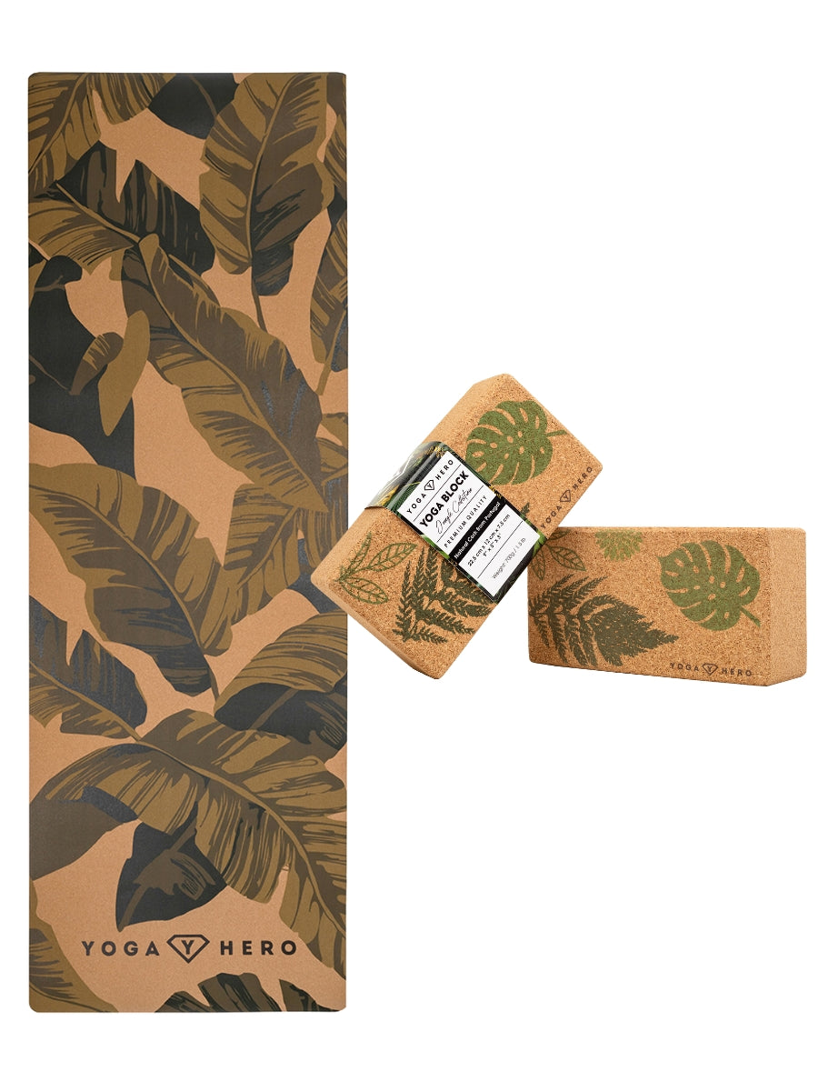 <tc>Ensemble Feuilles de Liège (Tapis de Liège + 2 Blocs de Yoga)</tc>