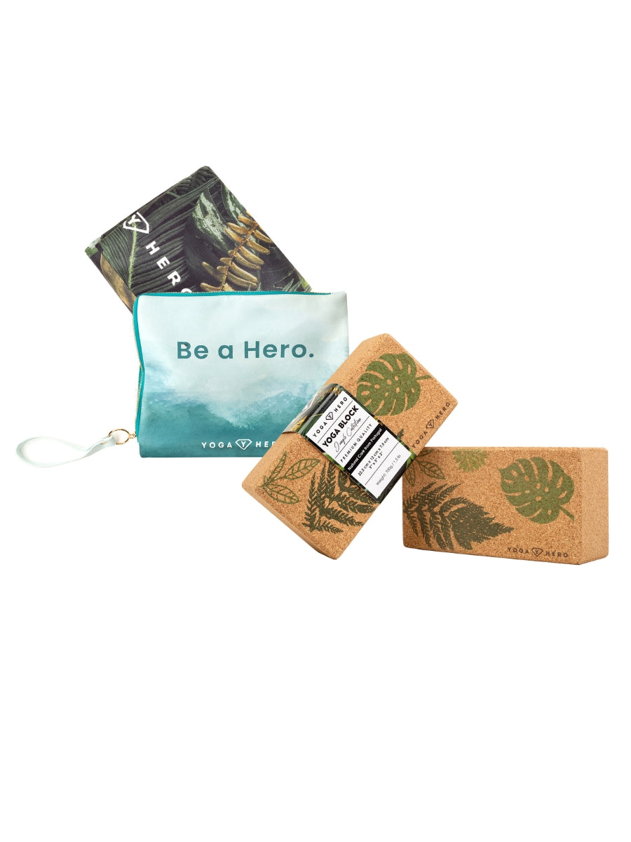 <tc>Set de Voyage FEUILLES (Tapis de Yoga + 2 Briques de yoga)</tc>
