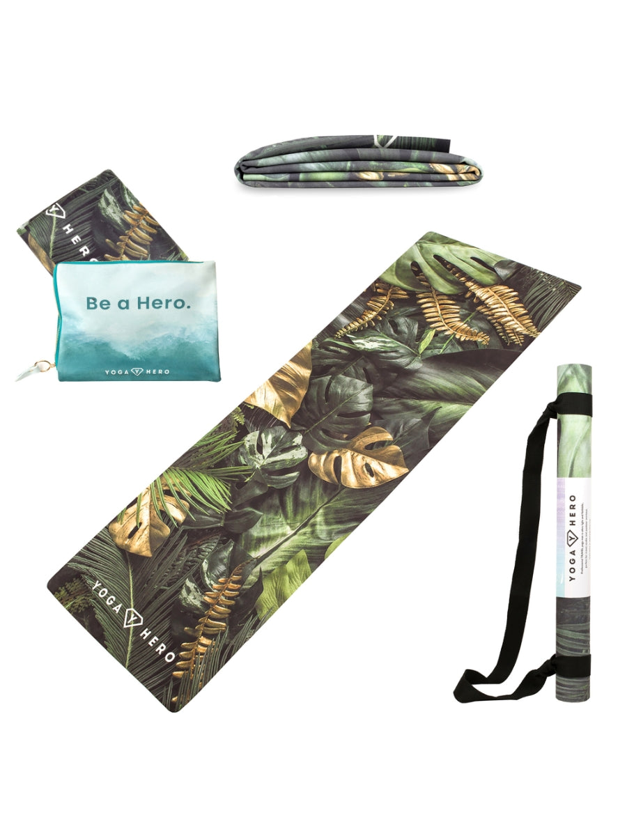 <tc>Tapis de yoga de voyage FEUILLES 1mm (avec son sac de protection)</tc>