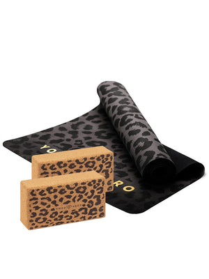 <tc>Set Classique LEOPARD (Tapis de yoga + 2 Briques de yoga)</tc>