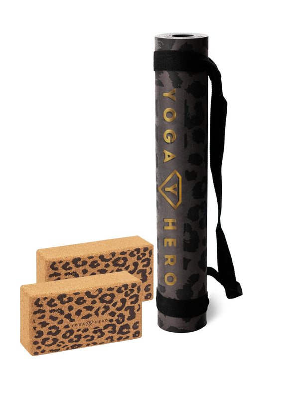 <tc>Set Classique LEOPARD (Tapis de yoga + 2 Briques de yoga)</tc>
