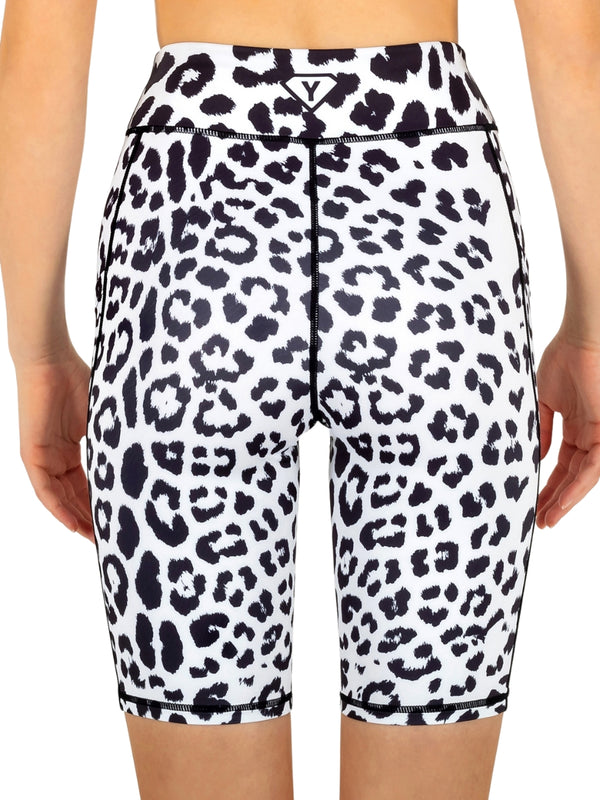 White Leopard Shorts