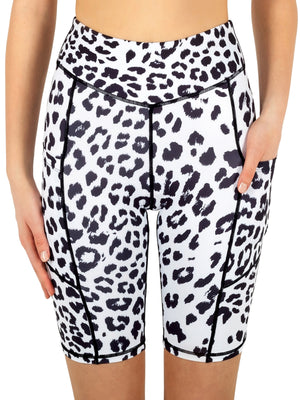 White Leopard Shorts