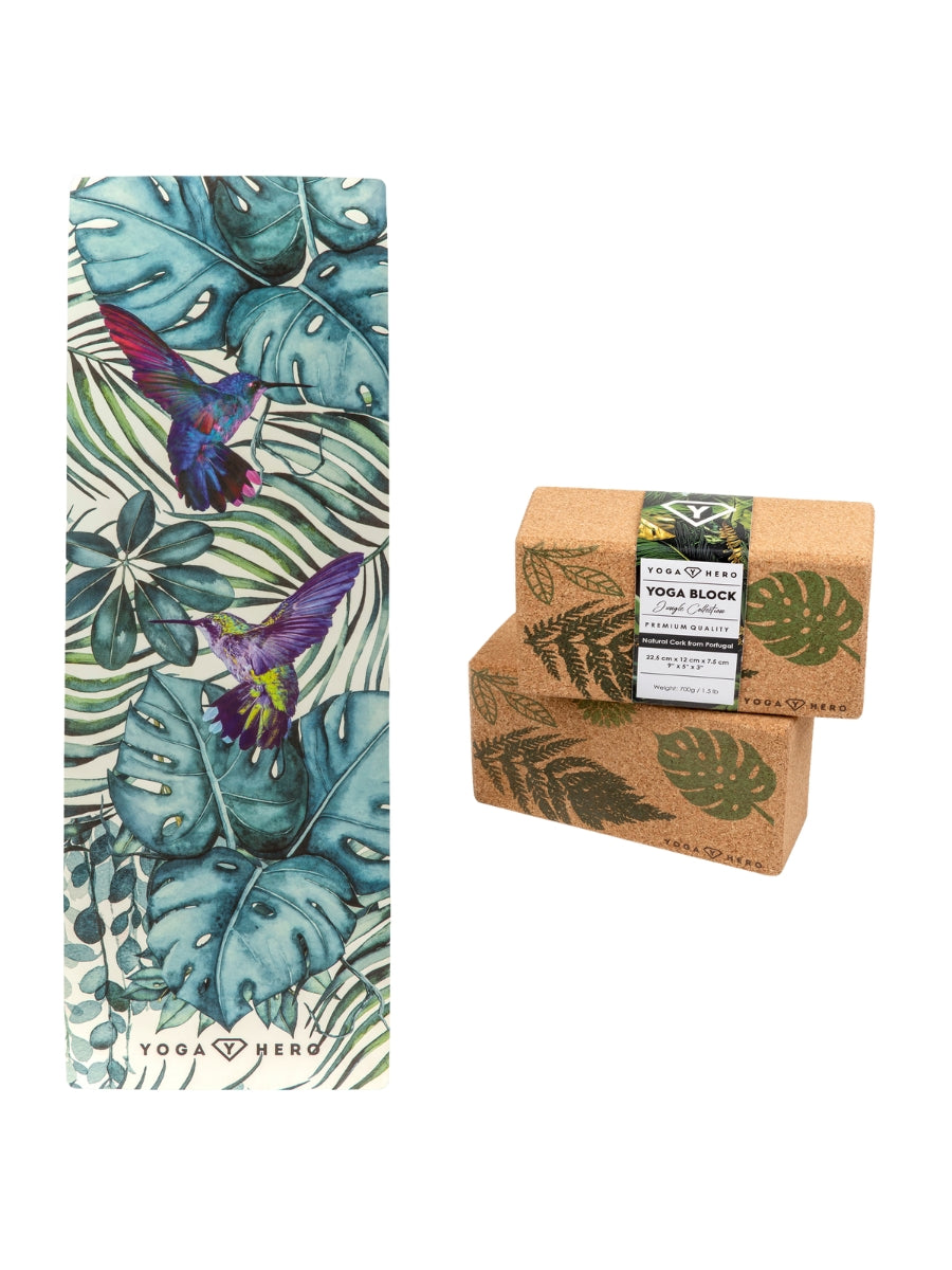 <tc>Set de Voyage JUNGLE (Tapis de Yoga + 2 briques de yoga)</tc>
