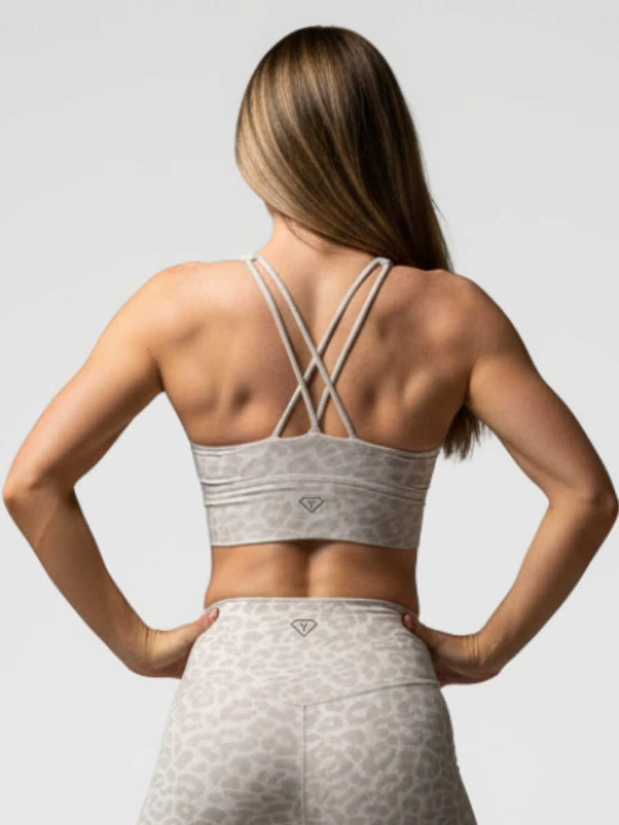 Sport-BH Leopard Hellgrau
