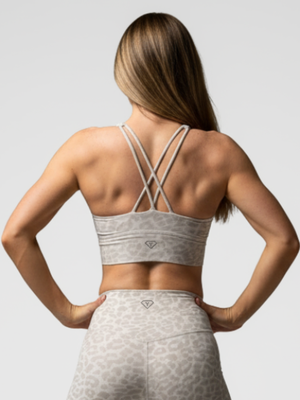 Soutien-gorge de sport gris léopard