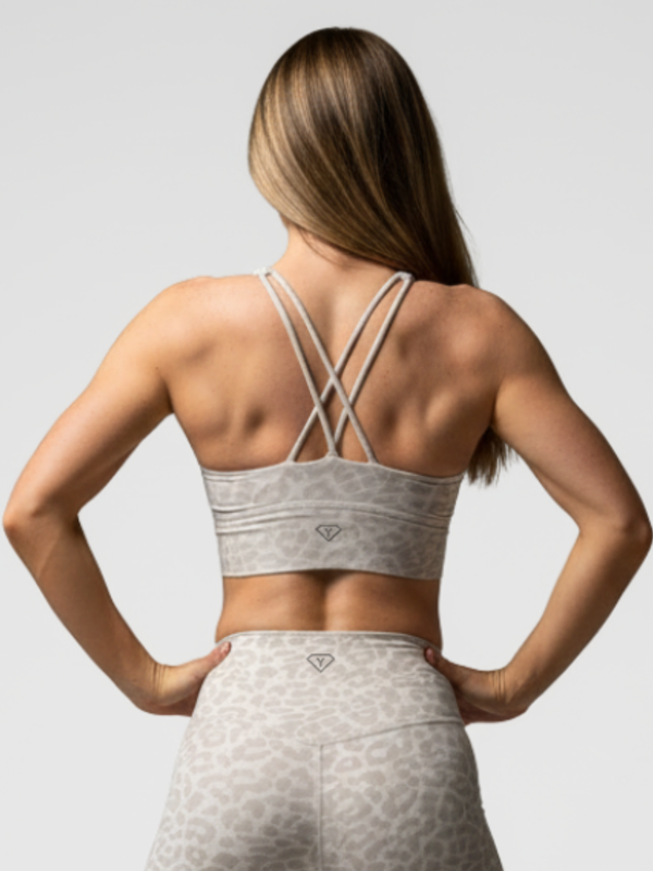 Soutien-gorge de sport gris léopard