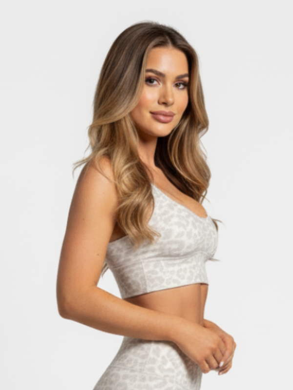 Soutien-gorge de sport gris léopard