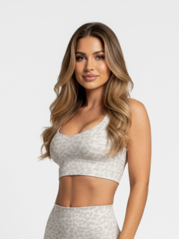 Soutien-gorge de sport gris léopard