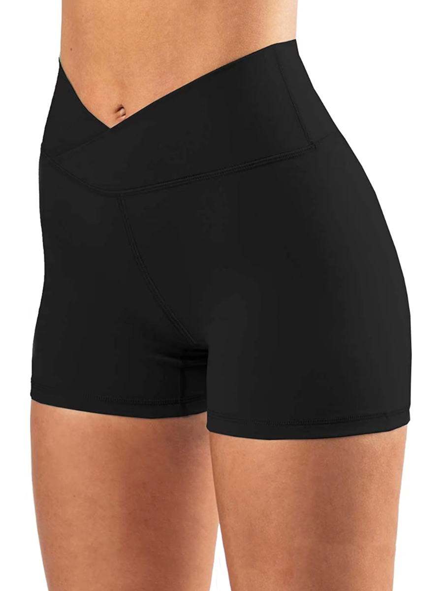 Ensemble short + soutien-gorge de sport noir dos nageur