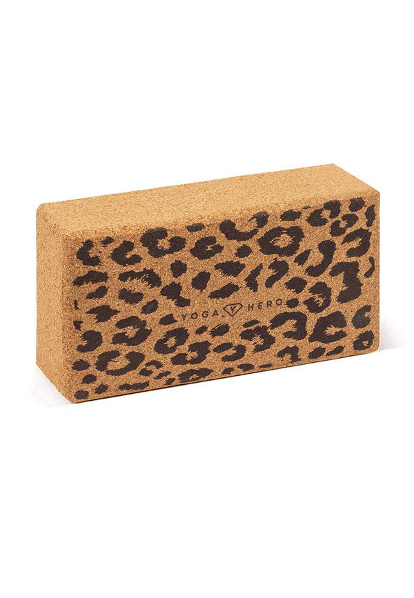 2 leopard yoga blocks with massage ball
