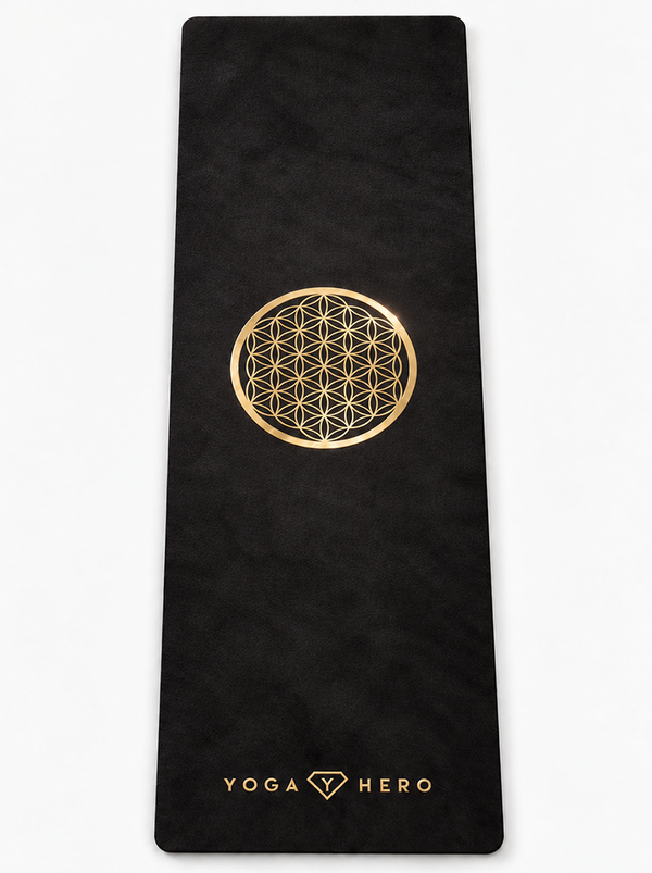 Yogamatte Black Flower of Life 4mm