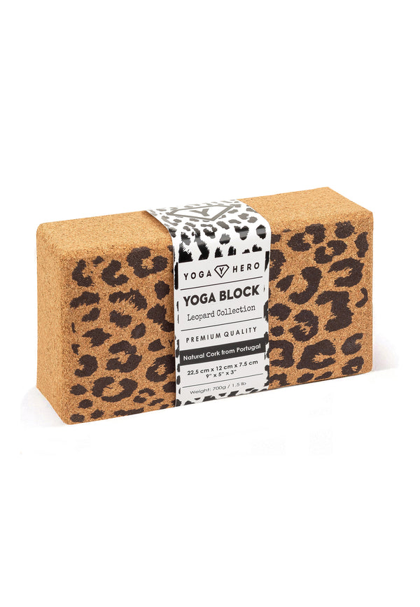 2 leopard yoga blocks with massage ball