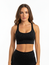 Leopard Black Sports Bra