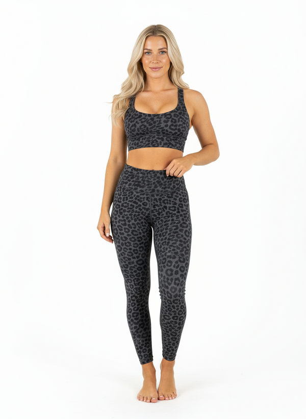 Leggings Léopard Gris