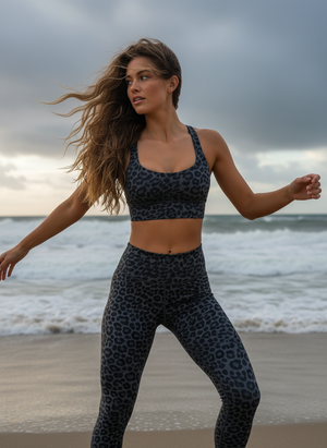 Leggings Léopard Gris