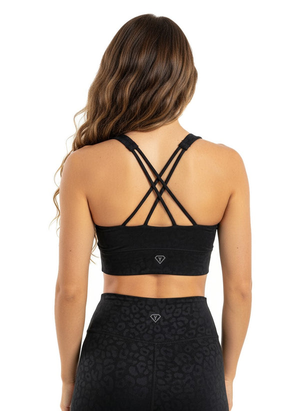 Leopard Black Sports Bra