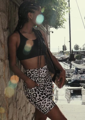 White Leopard Shorts