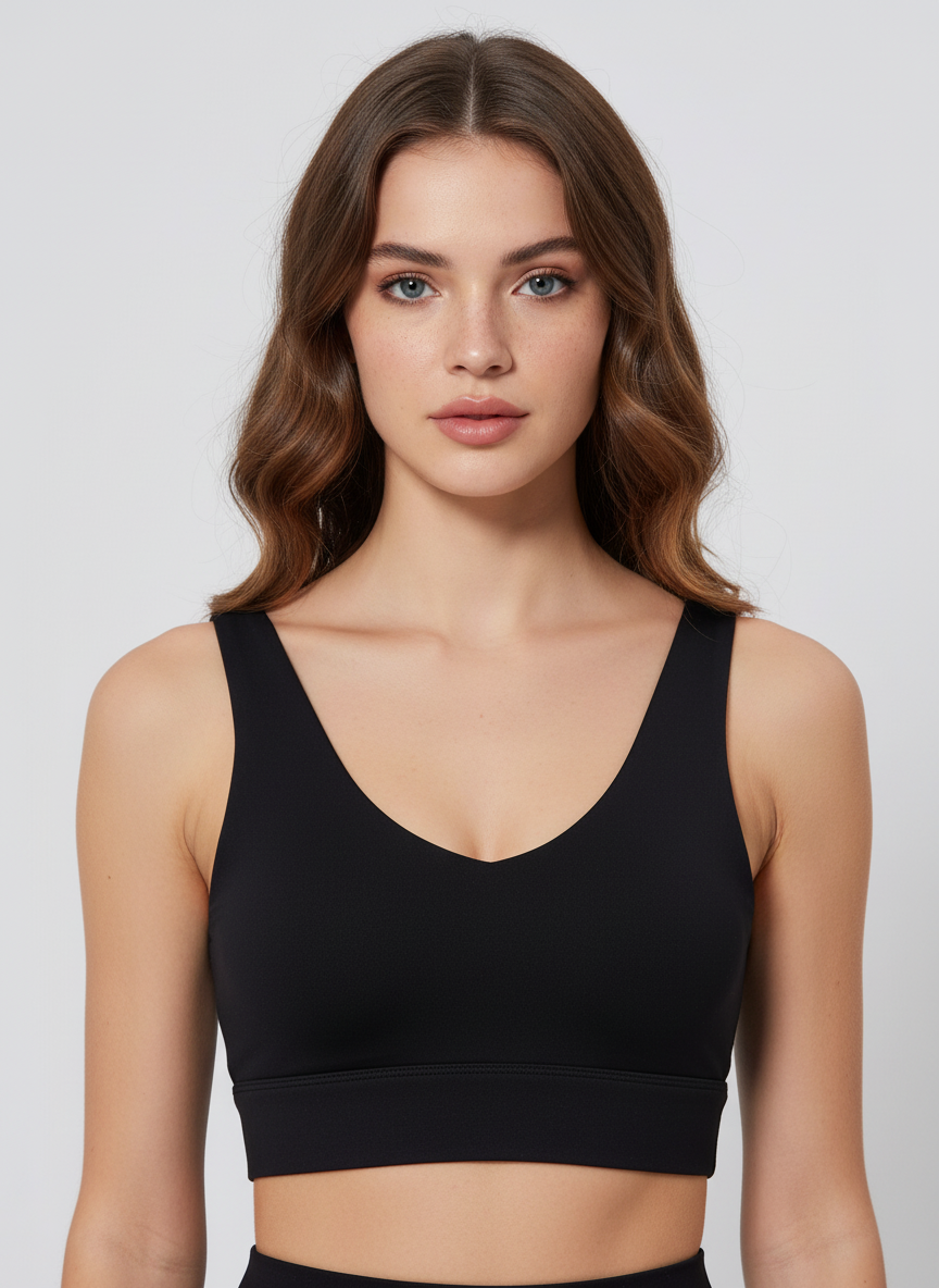 Soutien-gorge de sport tressé noir